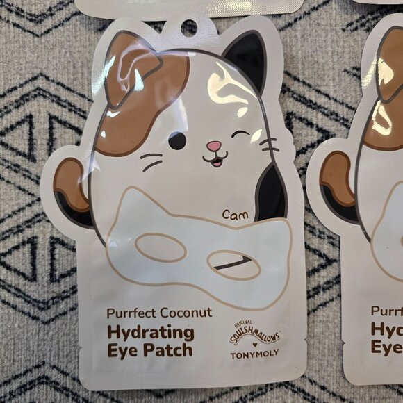 Tonymoly squashmallow Purrfect Coconut Hydrating Eye Patch Set Of 6 Radiant Skin - Picture 2 of 5